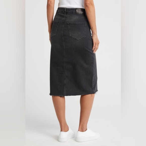 Paige Meadow Denim Midi Skirt Size 24 - Picture 2 of 7